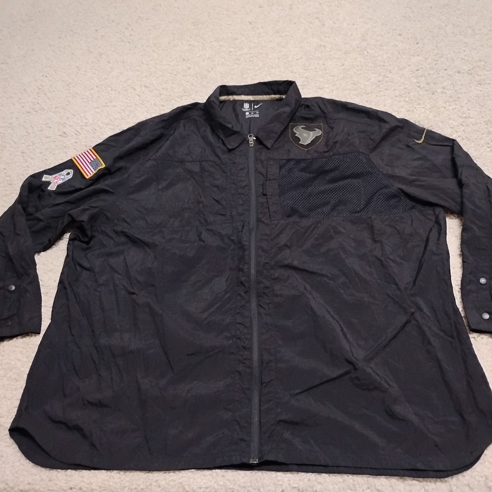 Houston Texans Jacket Mens 4XL Black Nike Salute To Service Sideline Windbreaker